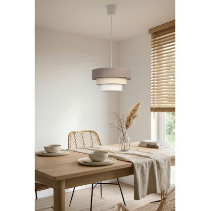 Brilagi - Pendel på kabel LUNETA 1xE27/60W/230V Ø 40 cm grå/creme/hvid