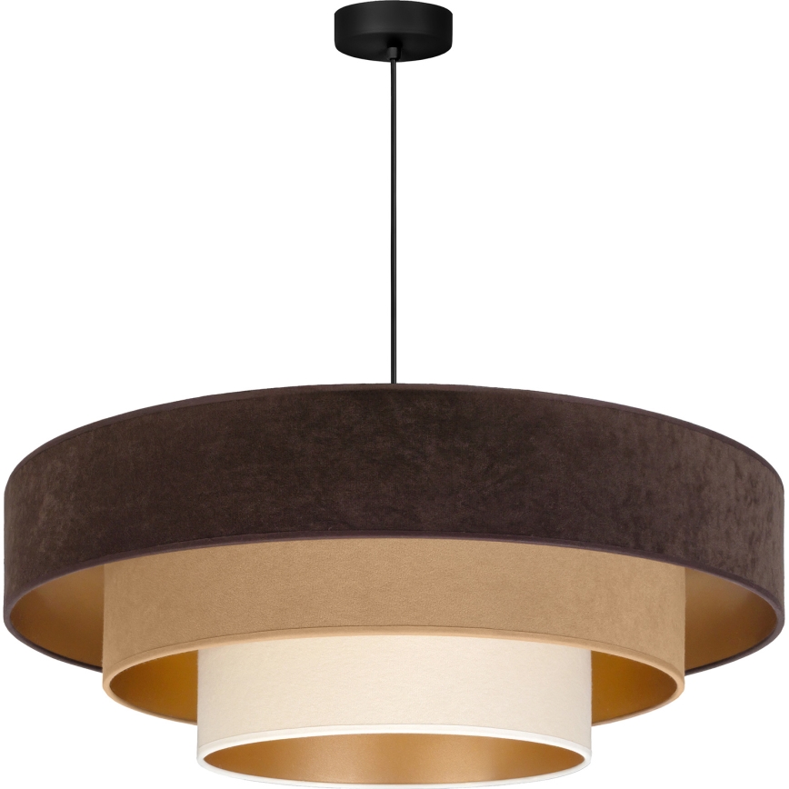 Brilagi - Pendel på kabel LUNETA 3xE27/60W/230V Ø 80 cm brun/beige/creme