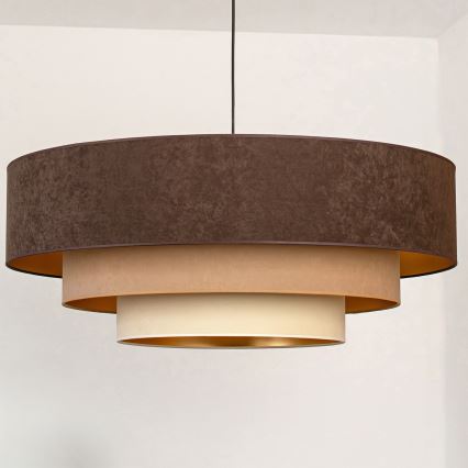 Brilagi - Pendel på kabel LUNETA 3xE27/60W/230V Ø 80 cm brun/beige/creme