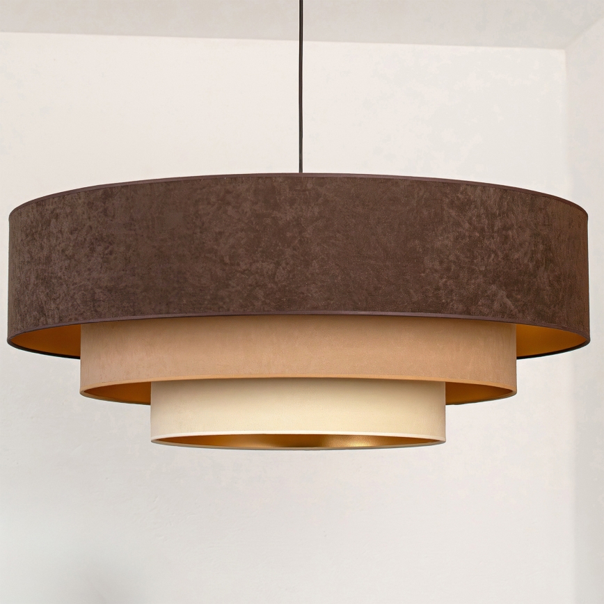 Brilagi - Pendel på kabel LUNETA 3xE27/60W/230V Ø 80 cm brun/beige/creme