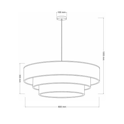 Brilagi - Pendel på kabel LUNETA 3xE27/60W/230V Ø 80 cm brun/beige/creme