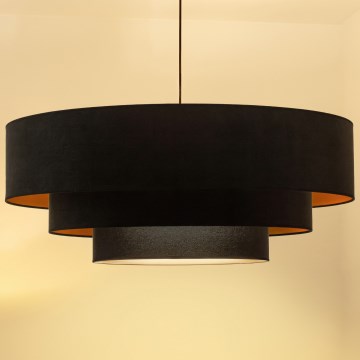 Brilagi - Pendel på kabel LUNETA 3xE27/60W/230V Ø 80 cm sort/guld