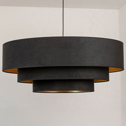 Brilagi - Pendel på kabel LUNETA 3xE27/60W/230V Ø 80 cm sort/guld