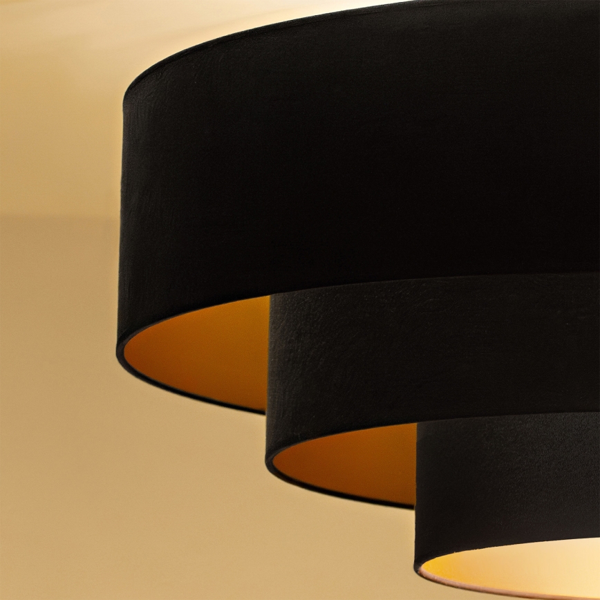 Brilagi - Pendel på kabel LUNETA 3xE27/60W/230V Ø 80 cm sort/guld