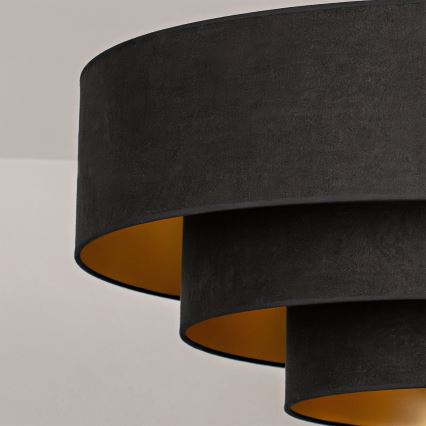 Brilagi - Pendel på kabel LUNETA 3xE27/60W/230V Ø 80 cm sort/guld