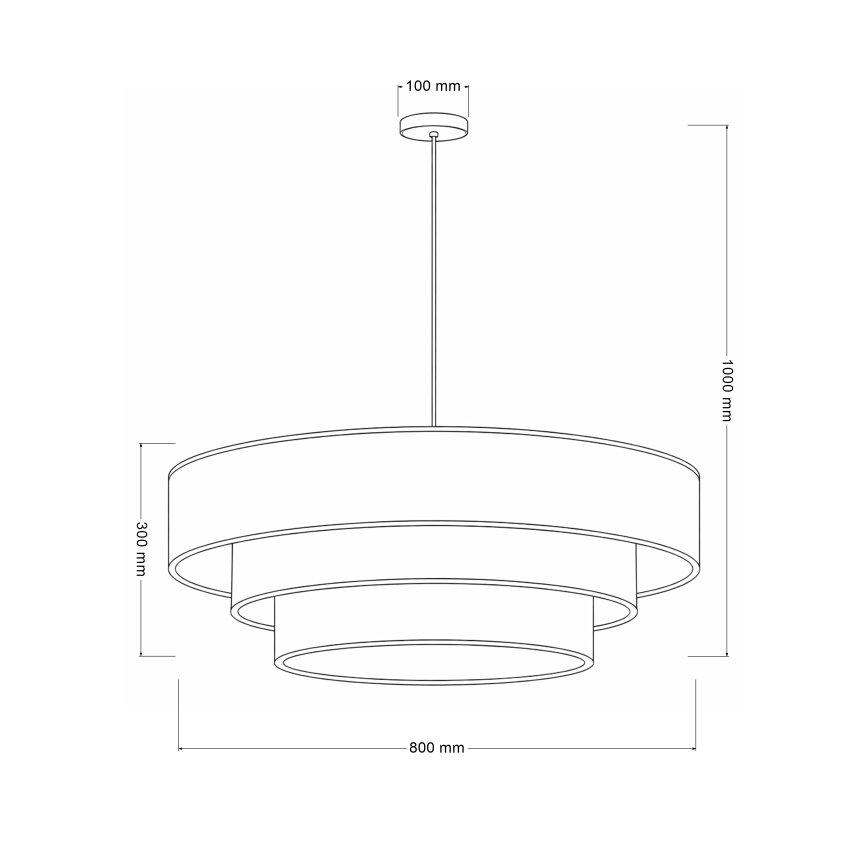Brilagi - Pendel på kabel LUNETA 3xE27/60W/230V Ø 80 cm sort/guld