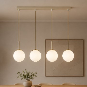 Brilagi - Pendel på kabel MILO 4xE27/60W/230V beige/guld