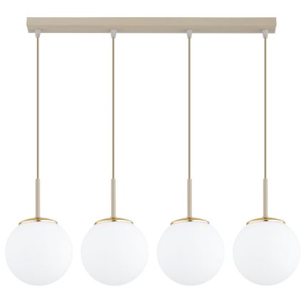 Brilagi - Pendel på kabel MILO 4xE27/60W/230V beige/guld