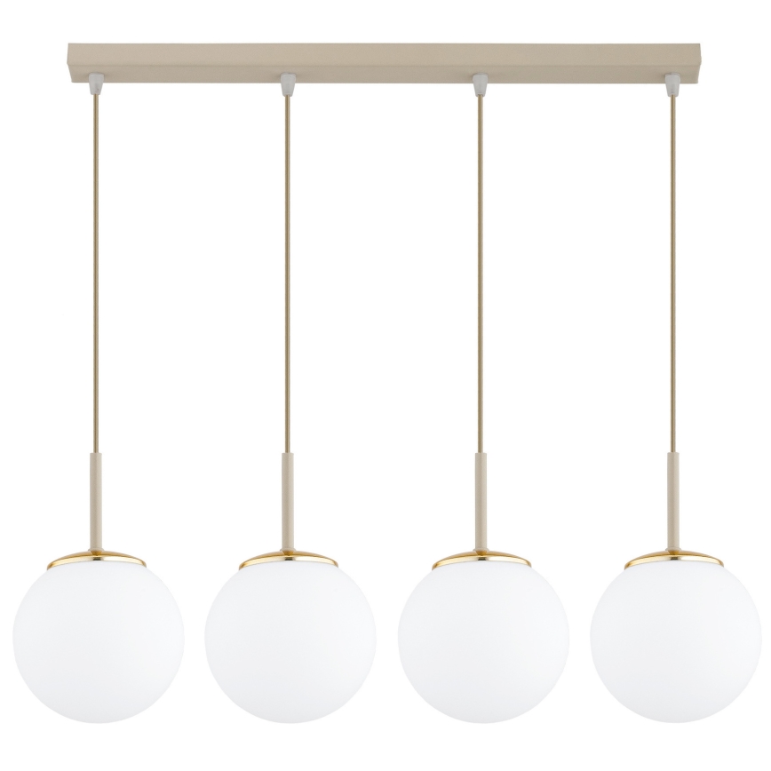 Brilagi - Pendel på kabel MILO 4xE27/60W/230V beige/guld