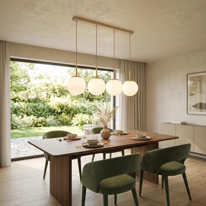 Brilagi - Pendel på kabel MILO 4xE27/60W/230V beige/guld
