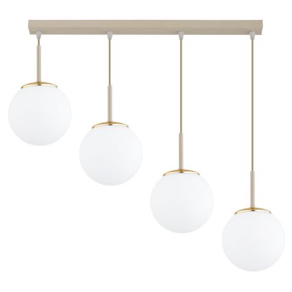 Brilagi - Pendel på kabel MILO 4xE27/60W/230V beige/guld