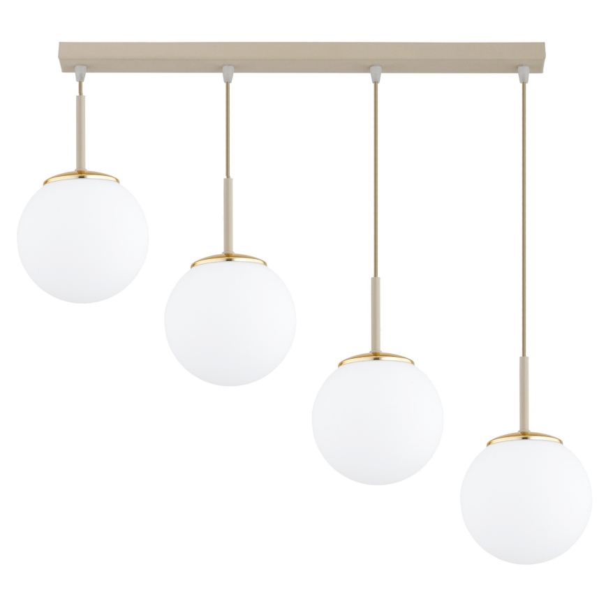 Brilagi - Pendel på kabel MILO 4xE27/60W/230V beige/guld