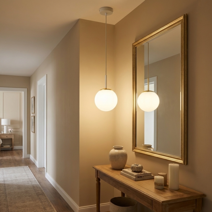 Brilagi - Pendel på kabel MILO ECRU 1xE27/60W/230V beige/guld