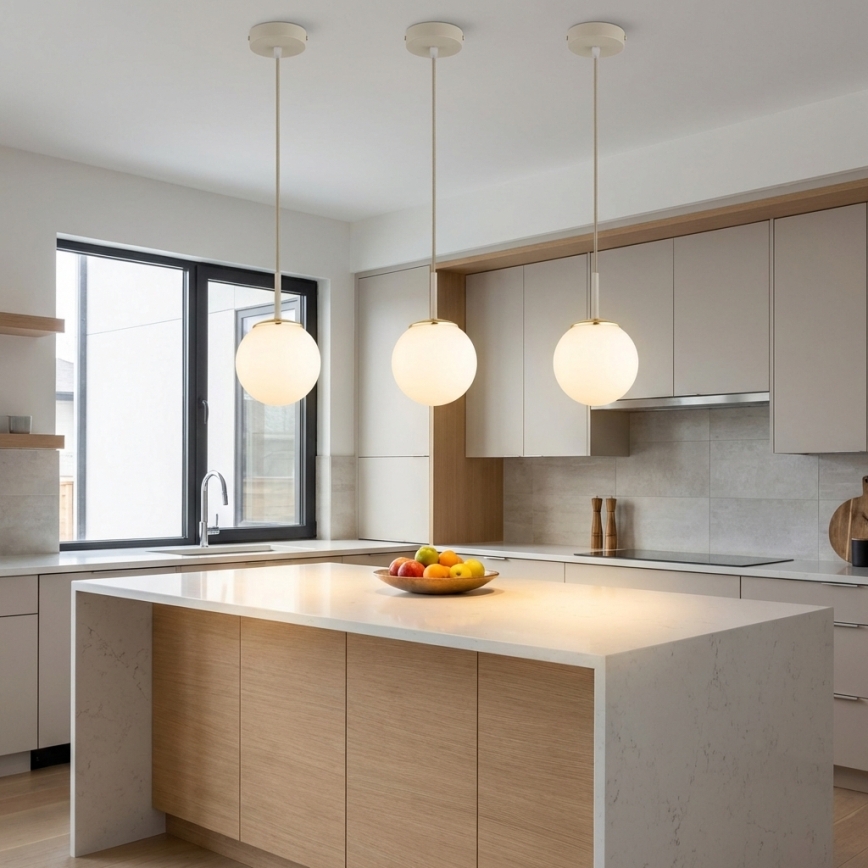 Brilagi - Pendel på kabel MILO ECRU 1xE27/60W/230V beige/guld