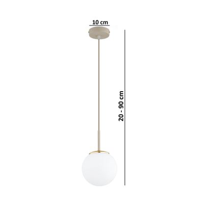 Brilagi - Pendel på kabel MILO ECRU 1xE27/60W/230V beige/guld