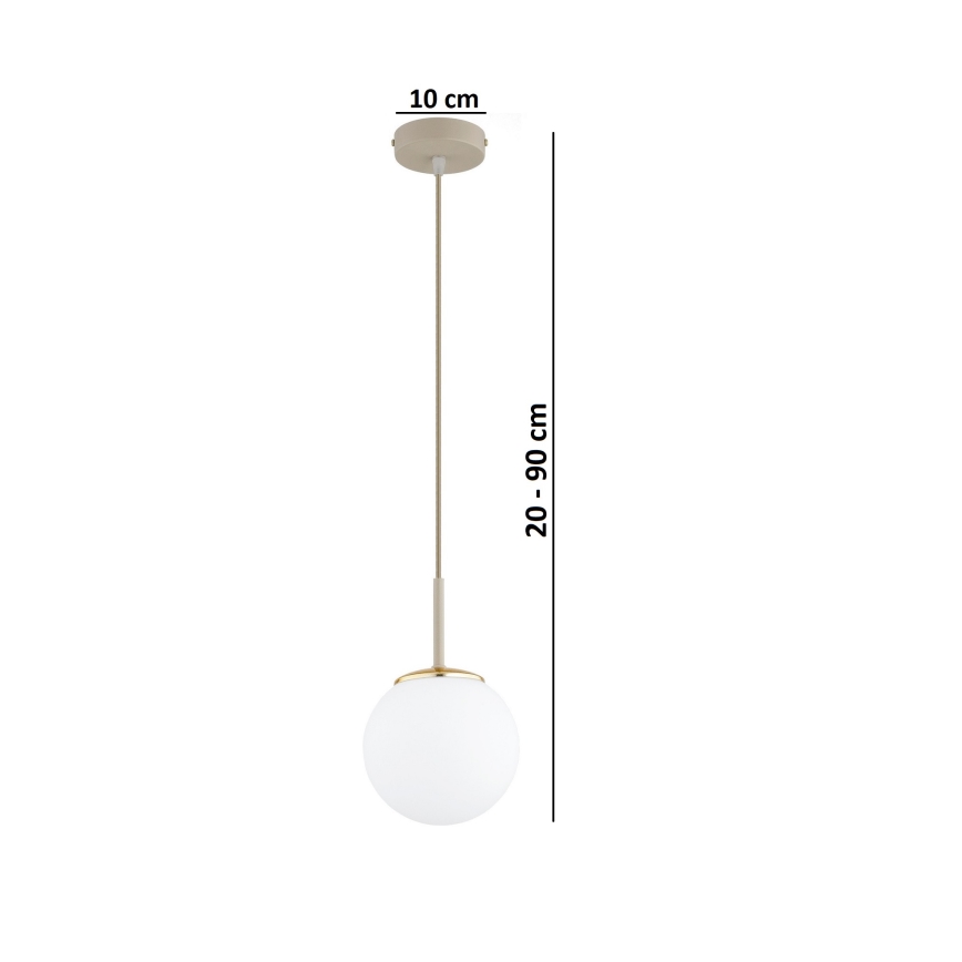 Brilagi - Pendel på kabel MILO ECRU 1xE27/60W/230V beige/guld