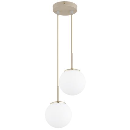 Brilagi - Pendel på kabel MILO ECRU 2xE27/60W/230V beige/guld