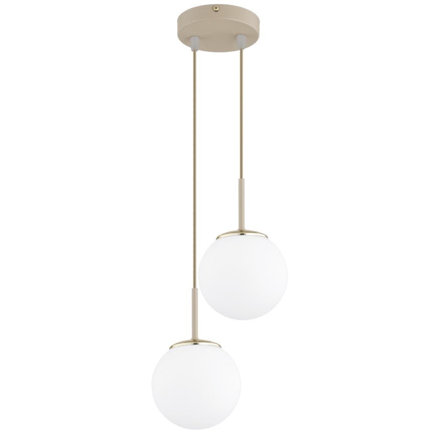 Brilagi - Pendel på kabel MILO ECRU 2xE27/60W/230V beige/guld