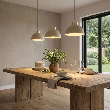 Brilagi - Pendel på kabel MOON 1xE27/60W/230V Ø 18 cm beige/guld