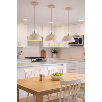 Brilagi - Pendel på kabel MOON 1xE27/60W/230V Ø 18 cm beige/guld