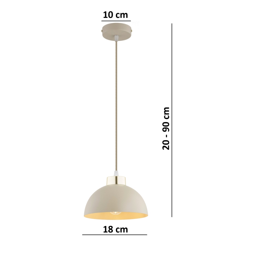 Brilagi - Pendel på kabel MOON 1xE27/60W/230V Ø 18 cm beige/guld