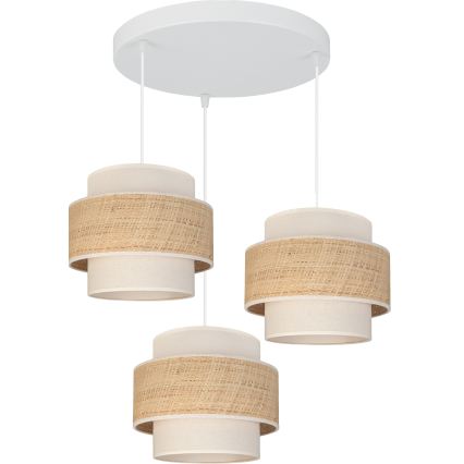 Brilagi - Pendel på kabel SPACE 3xE27/60W/230V Ø 40 cm beige/creme