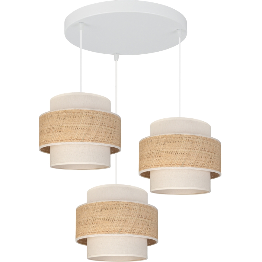 Brilagi - Pendel på kabel SPACE 3xE27/60W/230V Ø 40 cm beige/creme