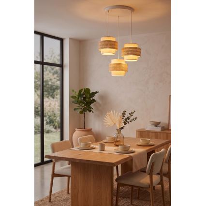 Brilagi - Pendel på kabel SPACE 3xE27/60W/230V Ø 40 cm beige/creme