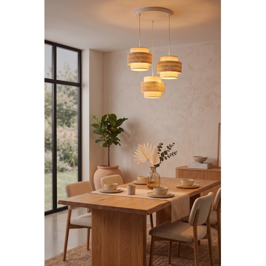 Brilagi - Pendel på kabel SPACE 3xE27/60W/230V Ø 40 cm beige/creme
