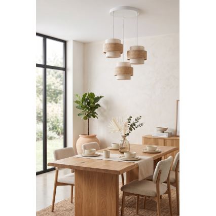 Brilagi - Pendel på kabel SPACE 3xE27/60W/230V Ø 40 cm beige/creme