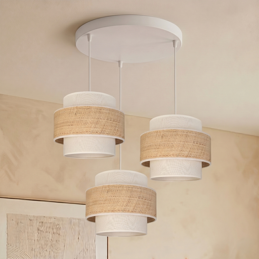Brilagi - Pendel på kabel SPACE 3xE27/60W/230V Ø 40 cm beige/creme