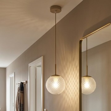 Brilagi - Pendel på kabel STELLA 1xE27/60W/230V Ø 15 cm beige/guld