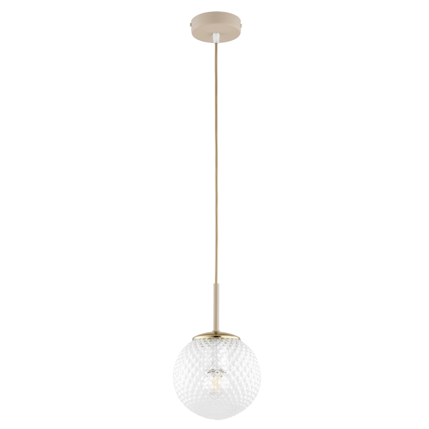 Brilagi - Pendel på kabel STELLA 1xE27/60W/230V Ø 15 cm beige/guld
