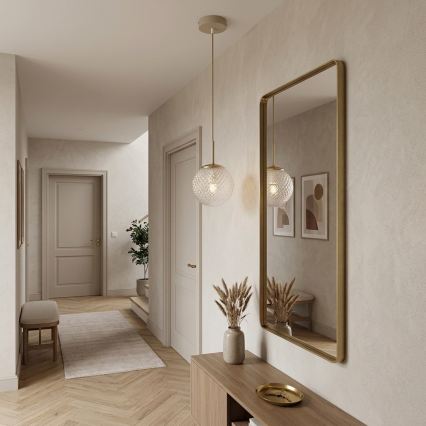 Brilagi - Pendel på kabel STELLA 1xE27/60W/230V Ø 15 cm beige/guld