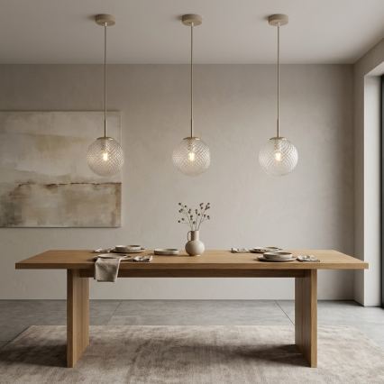 Brilagi - Pendel på kabel STELLA 1xE27/60W/230V Ø 15 cm beige/guld