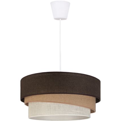 Brilagi - Pendel på kabel TRIO 1xE27/60W/230V Ø 40 cm brun/beige/hvid