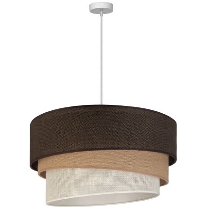 Brilagi - Pendel på kabel TRIO 3xE27/60W/230V Ø 60 cm brun/beige/hvid