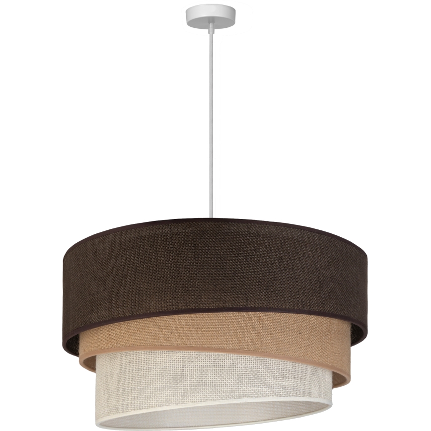 Brilagi - Pendel på kabel TRIO 3xE27/60W/230V Ø 60 cm brun/beige/hvid