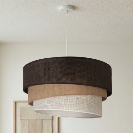 Brilagi - Pendel på kabel TRIO 3xE27/60W/230V Ø 60 cm brun/beige/hvid