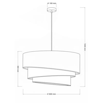 Brilagi - Pendel på kabel TRIO 3xE27/60W/230V Ø 60 cm brun/beige/hvid