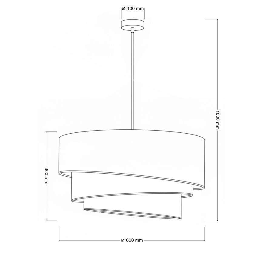 Brilagi - Pendel på kabel TRIO 3xE27/60W/230V Ø 60 cm brun/beige/hvid