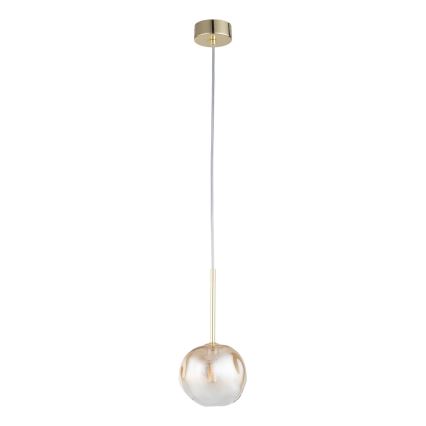 Brilagi - Pendel på kabel VULCANO 1xG9/8W/230V guldfarvet/røget beige