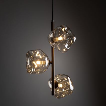 Brilagi - Pendel på kabel VULCANO 3xG9/8W/230V brun/røget beige