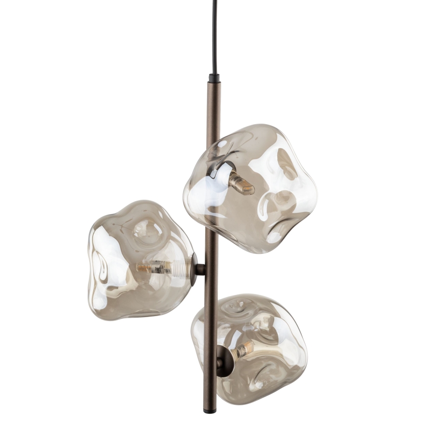 Brilagi - Pendel på kabel VULCANO 3xG9/8W/230V brun/røget beige