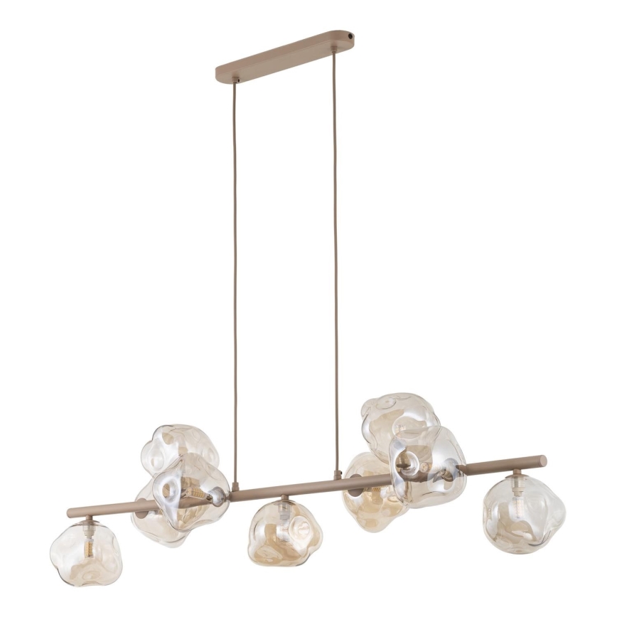 Brilagi - Pendel på kabel VULCANO 9xG9/8W/230V beige/røgbeige