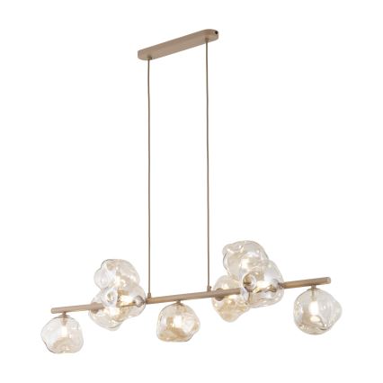 Brilagi - Pendel på kabel VULCANO 9xG9/8W/230V beige/røgbeige