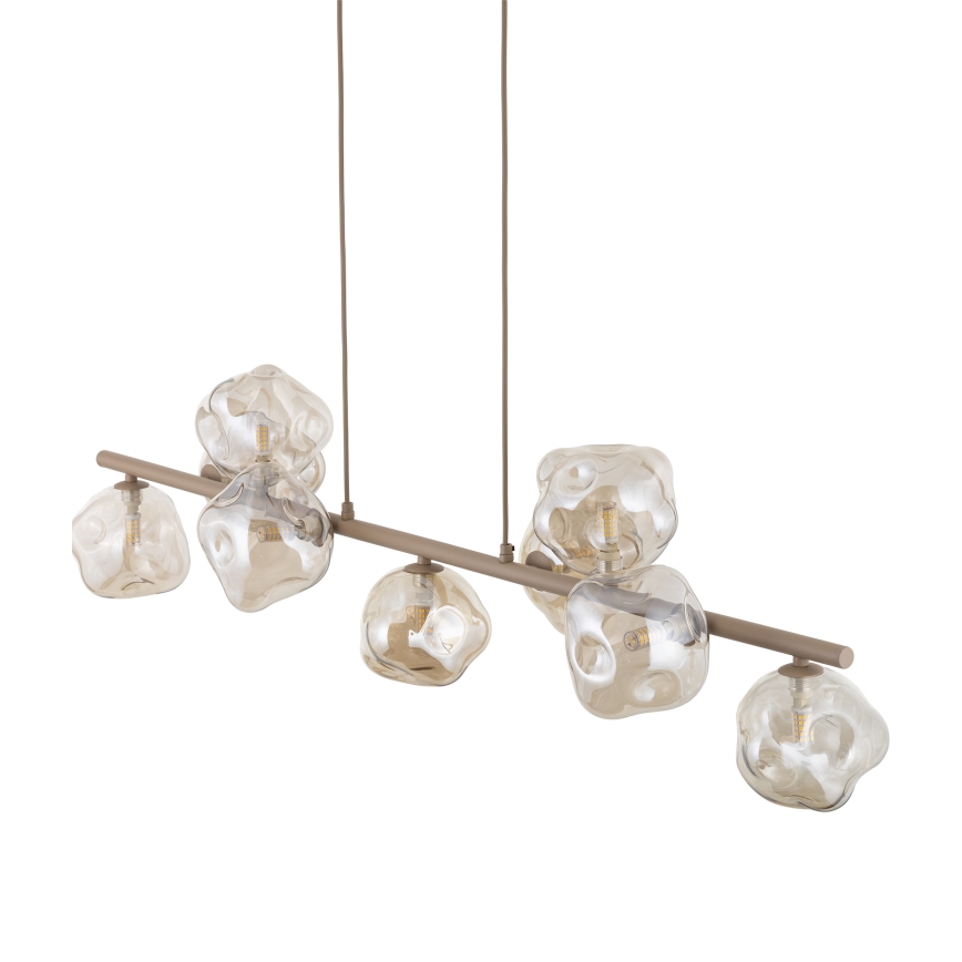 Brilagi - Pendel på kabel VULCANO 9xG9/8W/230V beige/røgbeige
