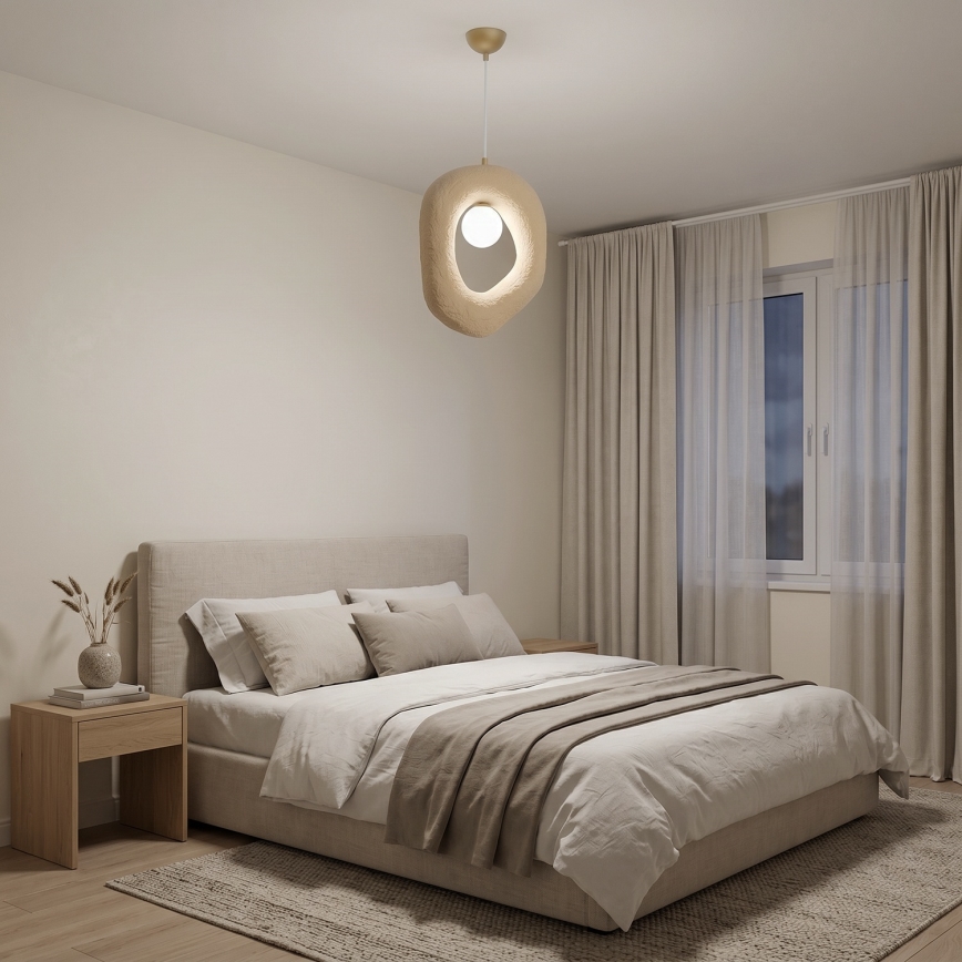 Brilagi - Pendel på kabel WABI SABI 1xE27/40W/230V cremefarvet