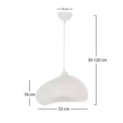 Brilagi - Pendel på kabel WABI SABI 1xE27/40W/230V Ø 32 cm hvid