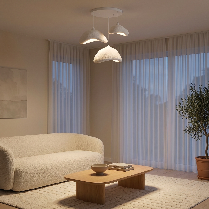 Brilagi - Pendel på kabel WABI SABI 3x E27/40W/230V Ø 82 cm, hvid